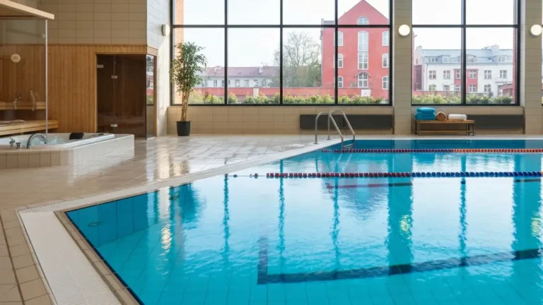 Basen rekreacyjny w Bialymstoku z jacuzzi, sauna i widokiem na podlaska zabudowe