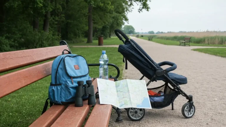 Plecak, lornetka i wózek na trasie rodzinnej między Białymstokiem a Biebrzą