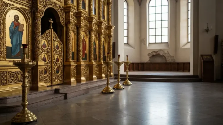 Złocony ikonostas i wnętrze Cerkwi św. Mikołaja w Białymstoku