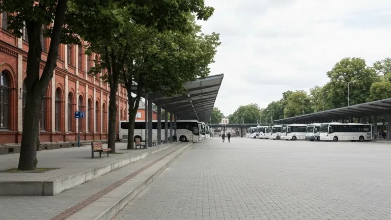 Autobusy regionalne przy dworcu autobusowym w Bialymstoku