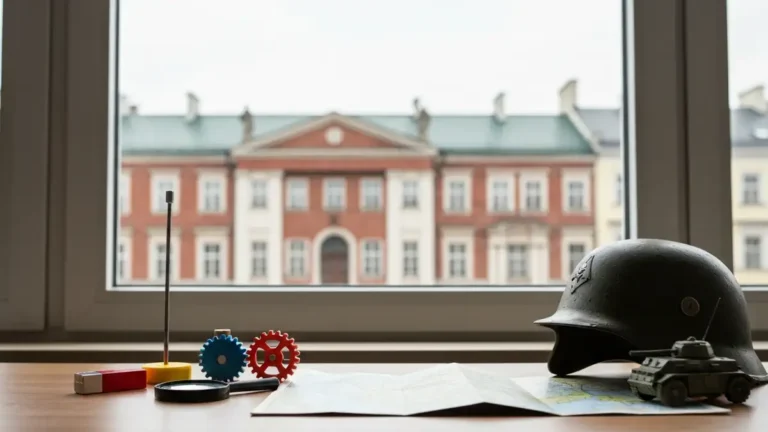 Eksperymenty naukowe i eksponaty wojskowe na tle centrum Białegostoku