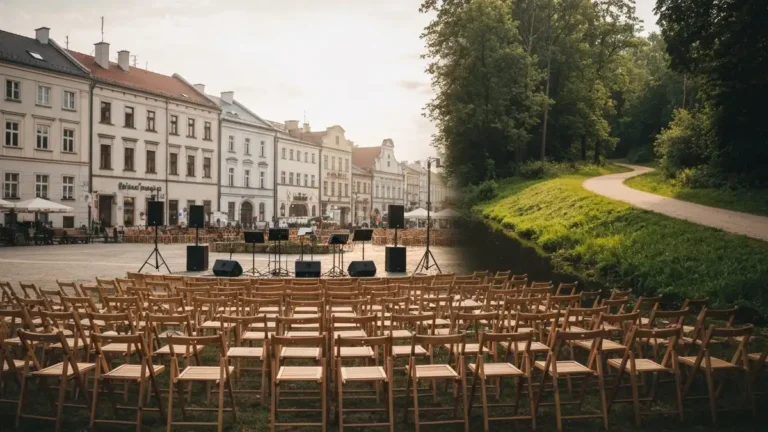 Plenerowa scena festiwalowa między klimatem Białegostoku i Supraśla w Podlasiu