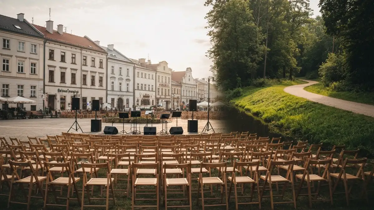 Plenerowa scena festiwalowa między klimatem Białegostoku i Supraśla w Podlasiu