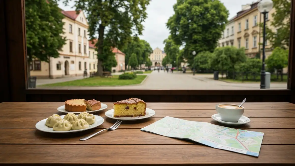 Regionalne dania Podlasia na stoliku w centrum Bialegostoku