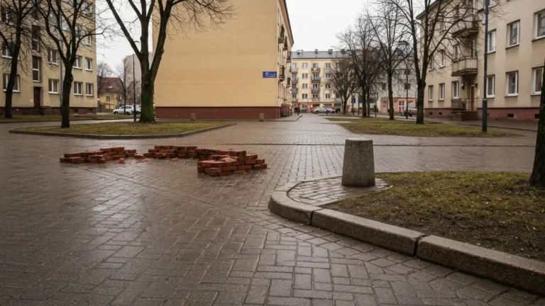 Cicha ulica w centrum Bialegostoku przy dawnych sladach zydowskiej dzielnicy